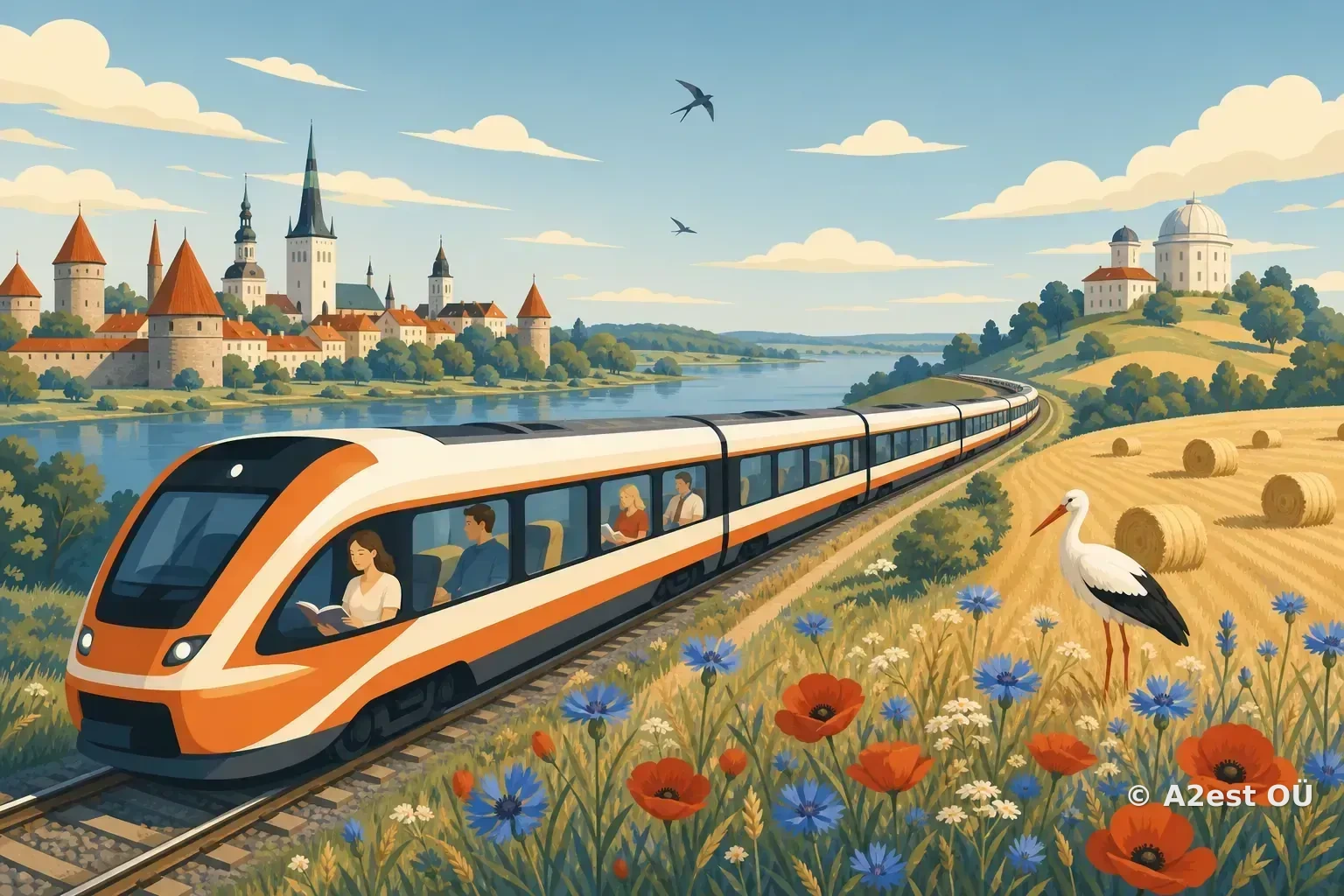 Elron train to Tartu